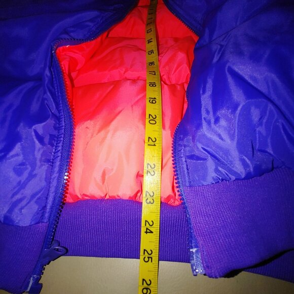 Columbia Down Reversible Puffer Jacket Large Vintage Purple Neon Pink Retro Ski - Picture 16 of 16